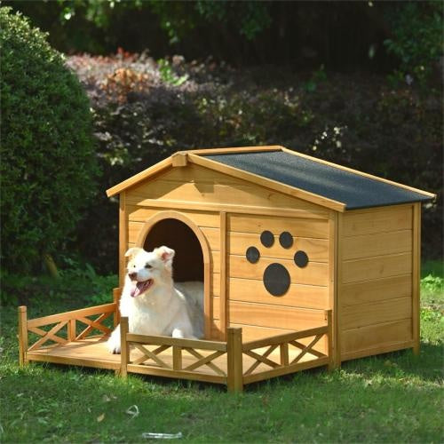 Outdoor Wooden Dog Kennel - Nature Edition